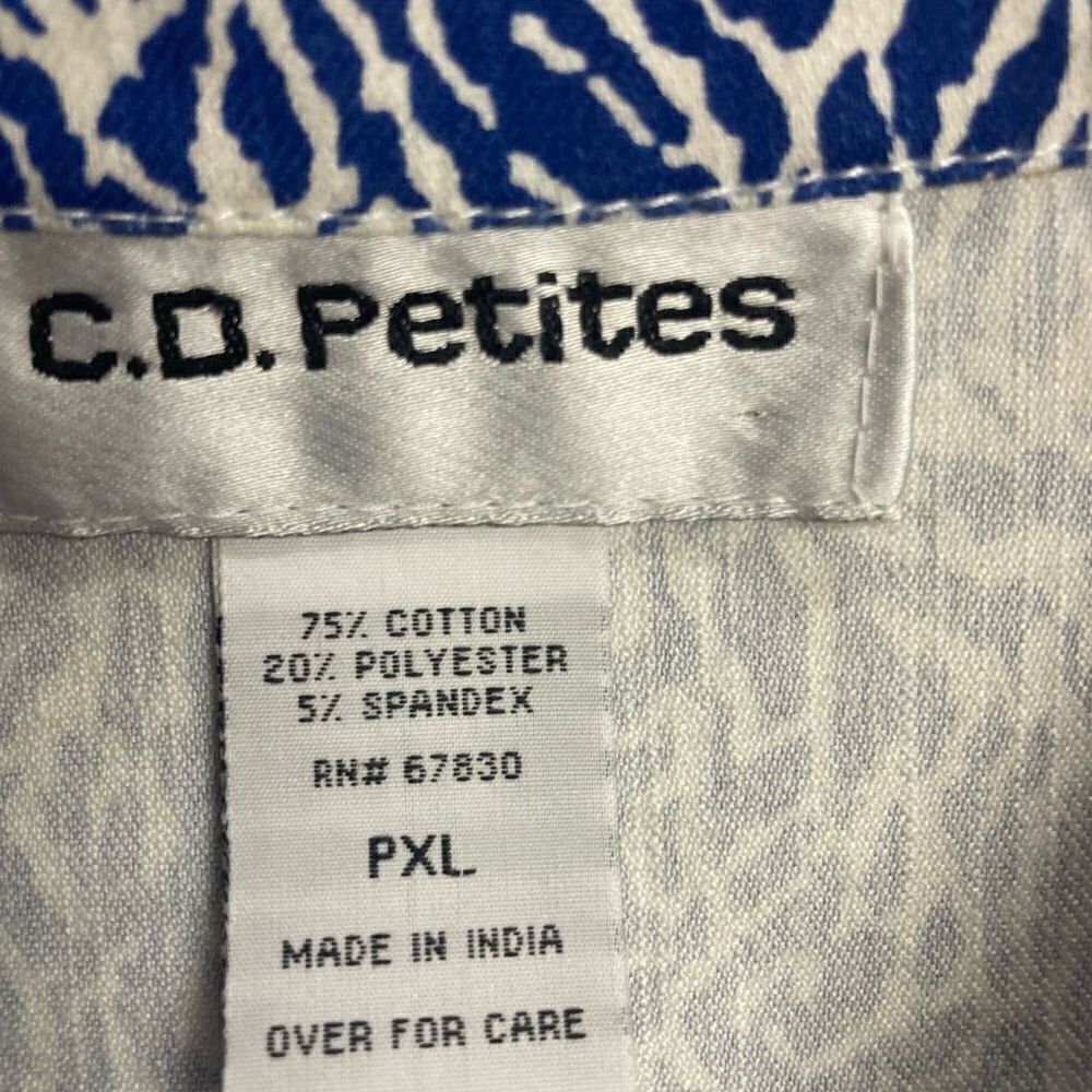 C.D. PETITES Women’s Paisley Jacket Size PXL Blue & White‎ - Picture 8 of 10
